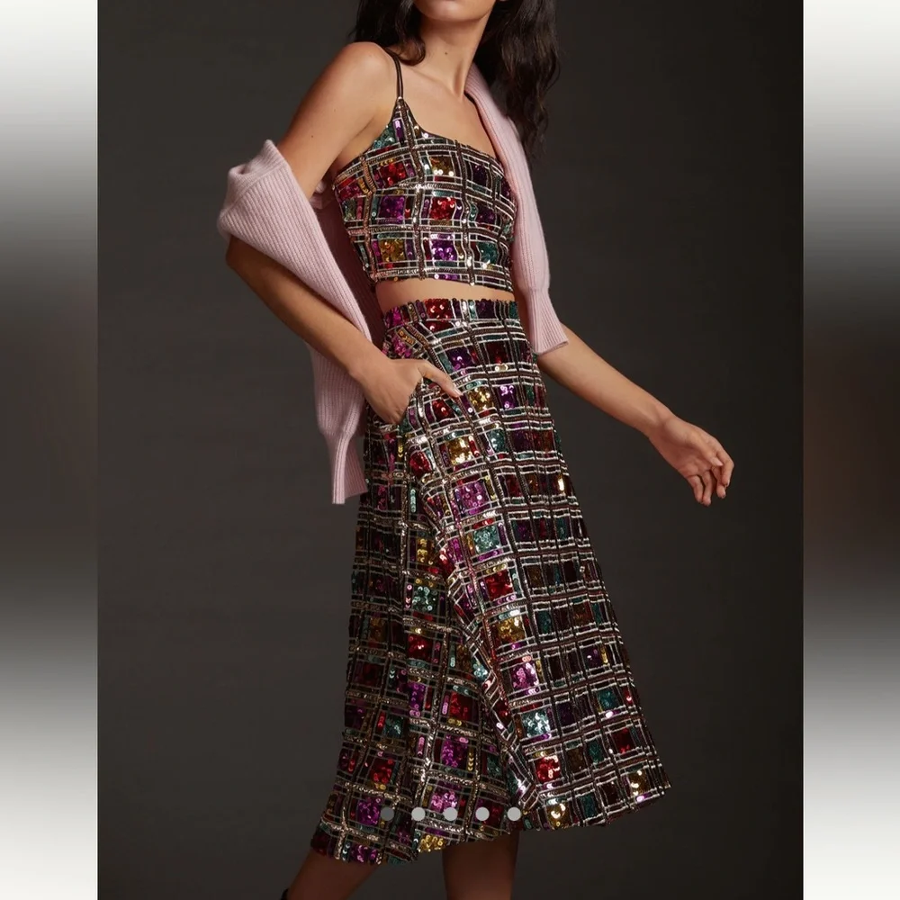 Maeve Sequin Deco Skirt Set (size: US 2/UK 6) NWT - Picture 5 of 5